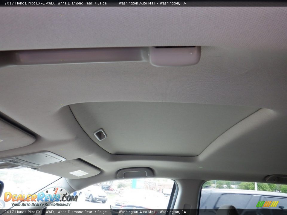 2017 Honda Pilot EX-L AWD White Diamond Pearl / Beige Photo #12
