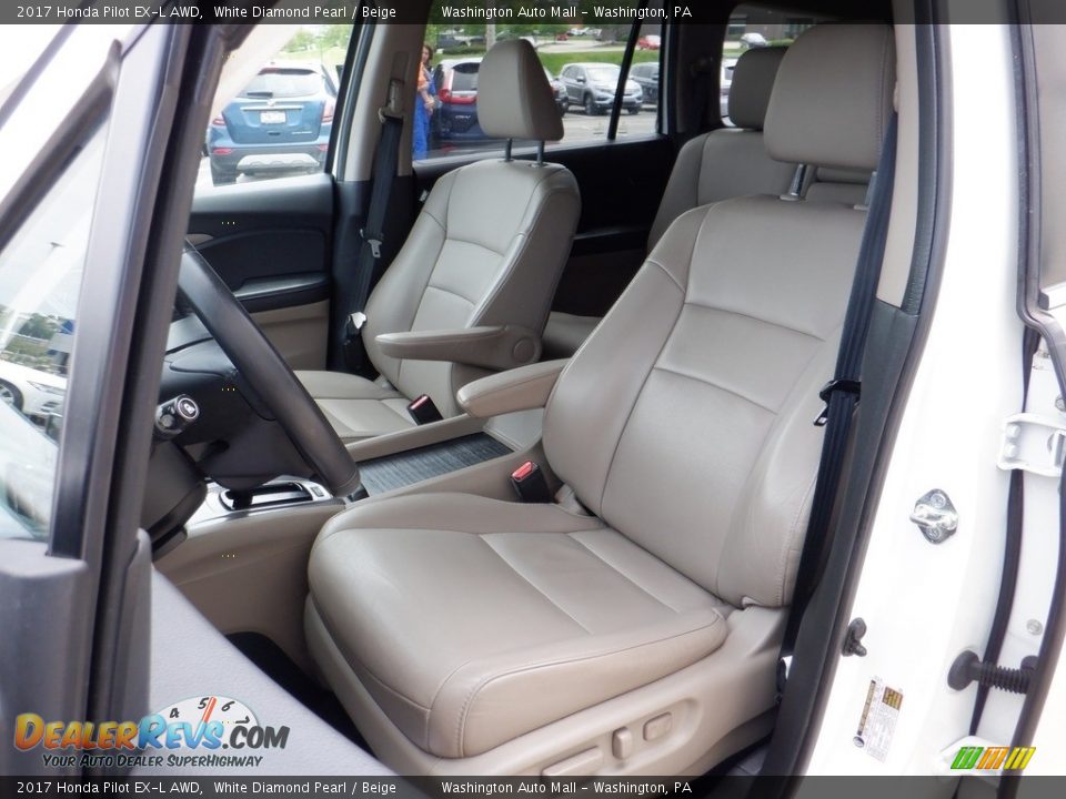 2017 Honda Pilot EX-L AWD White Diamond Pearl / Beige Photo #13
