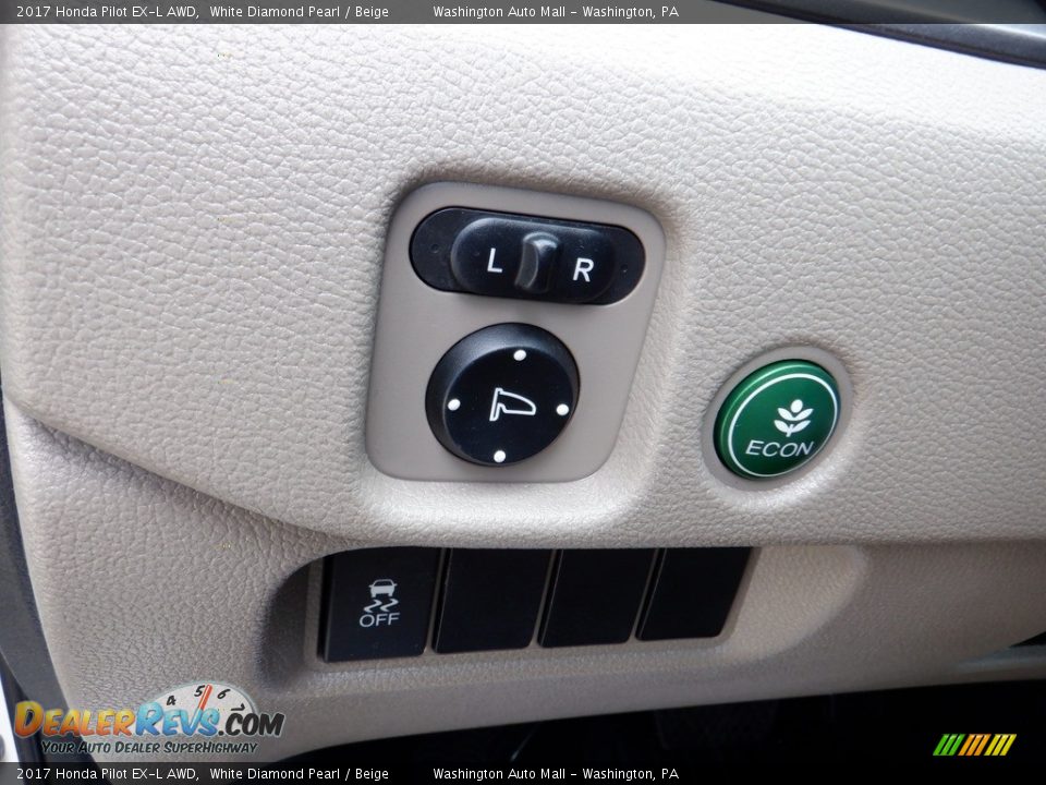 2017 Honda Pilot EX-L AWD White Diamond Pearl / Beige Photo #16