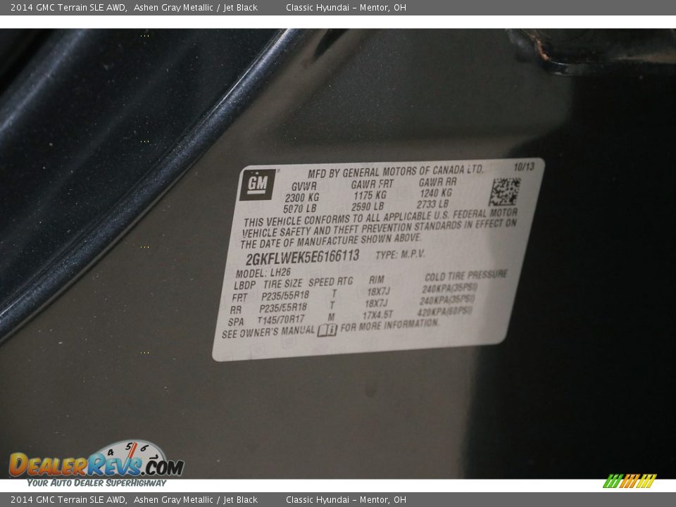 2014 GMC Terrain SLE AWD Ashen Gray Metallic / Jet Black Photo #21