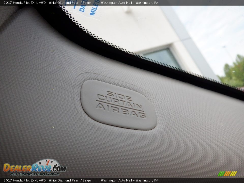 2017 Honda Pilot EX-L AWD White Diamond Pearl / Beige Photo #19