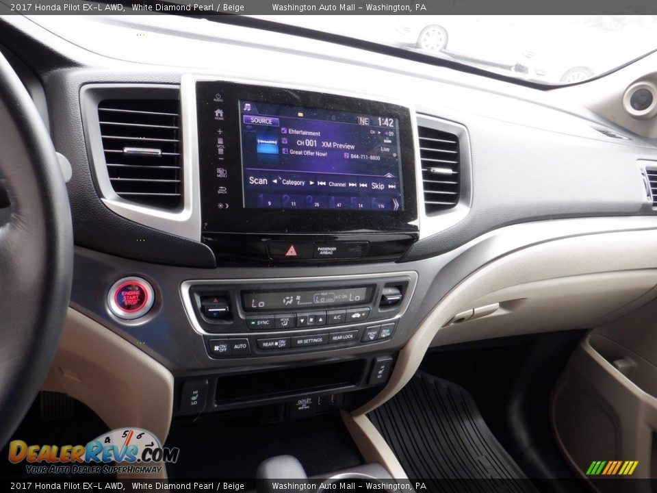 2017 Honda Pilot EX-L AWD White Diamond Pearl / Beige Photo #20