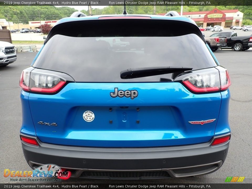 2019 Jeep Cherokee Trailhawk 4x4 Hydro Blue Pearl / Black Photo #4
