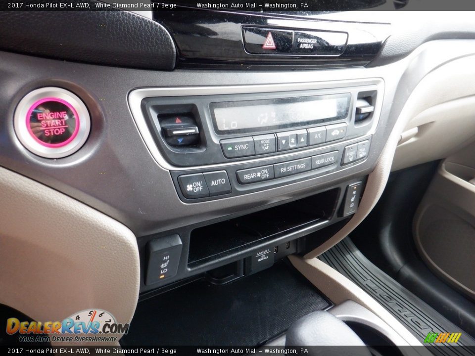 2017 Honda Pilot EX-L AWD White Diamond Pearl / Beige Photo #21