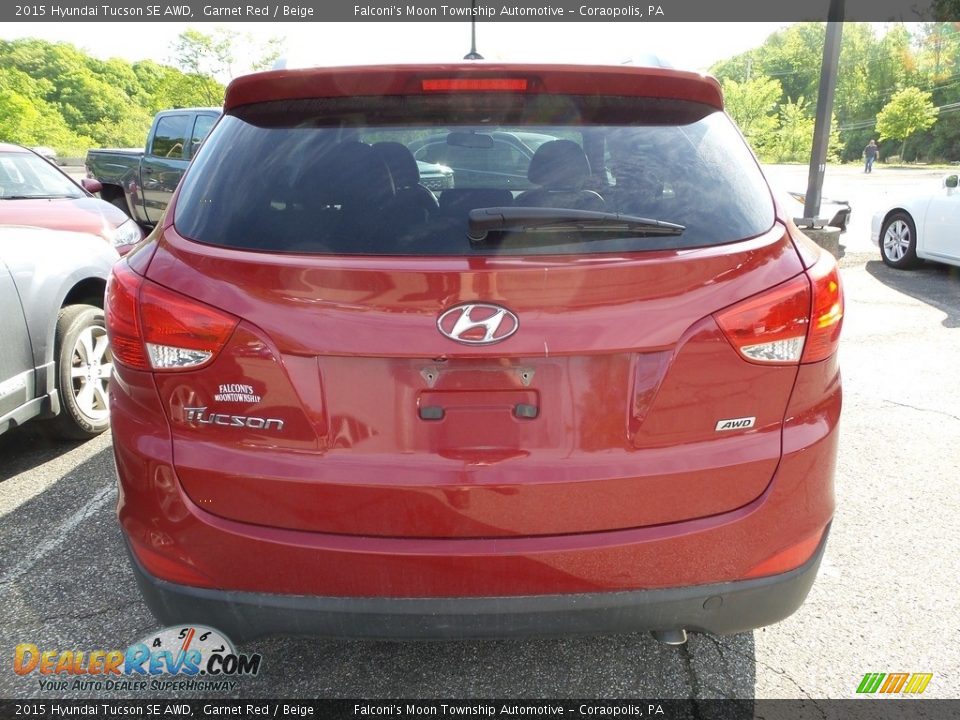 2015 Hyundai Tucson SE AWD Garnet Red / Beige Photo #3