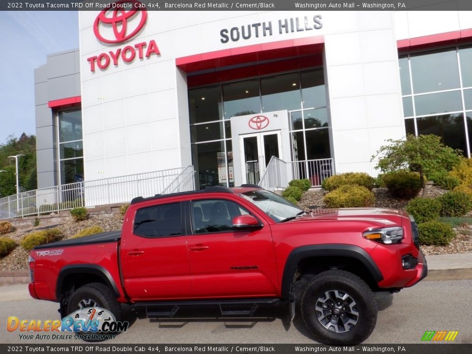 2022 Toyota Tacoma TRD Off Road Double Cab 4x4 Barcelona Red Metallic / Cement/Black Photo #2