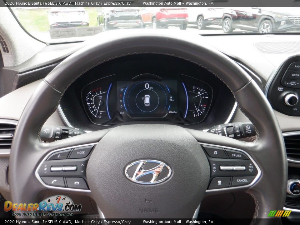 2020 Hyundai Santa Fe SEL 2.0 AWD Machine Gray / Espresso/Gray Photo #22