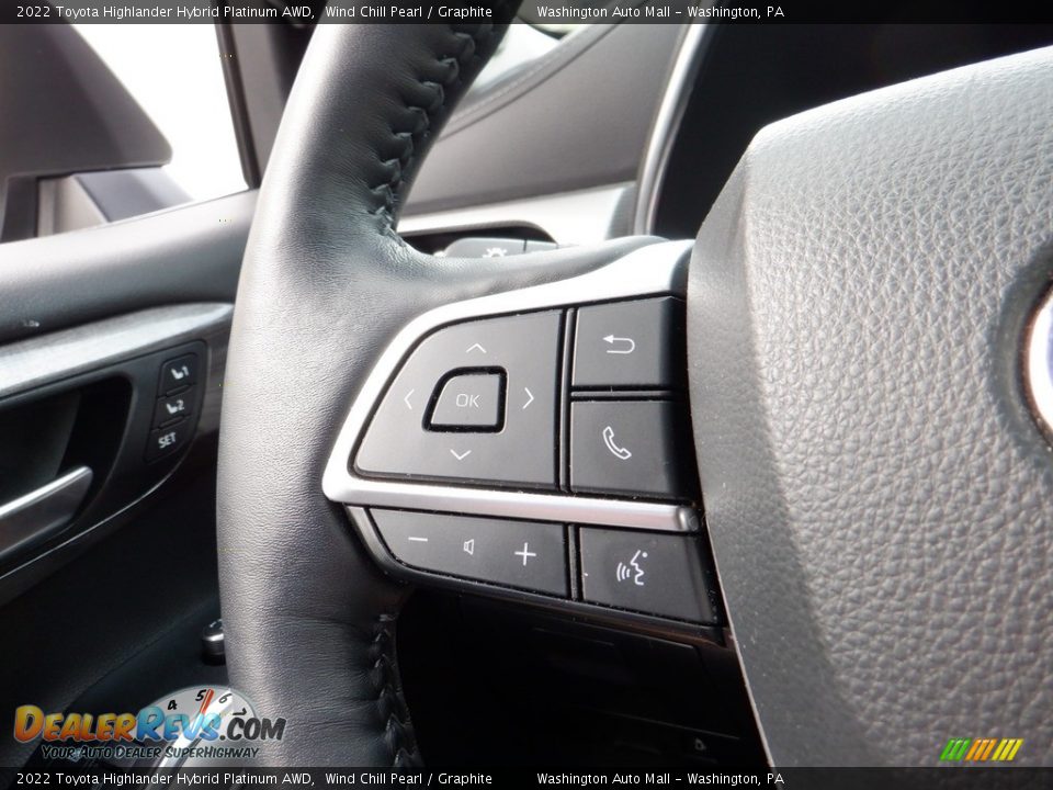 2022 Toyota Highlander Hybrid Platinum AWD Steering Wheel Photo #13