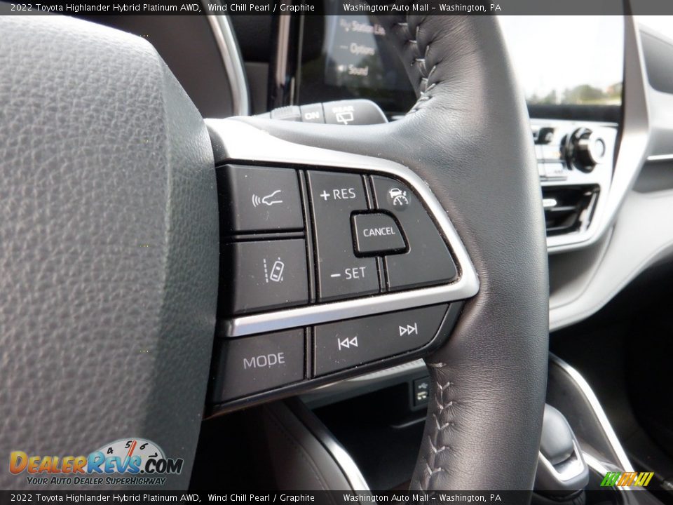 2022 Toyota Highlander Hybrid Platinum AWD Steering Wheel Photo #14