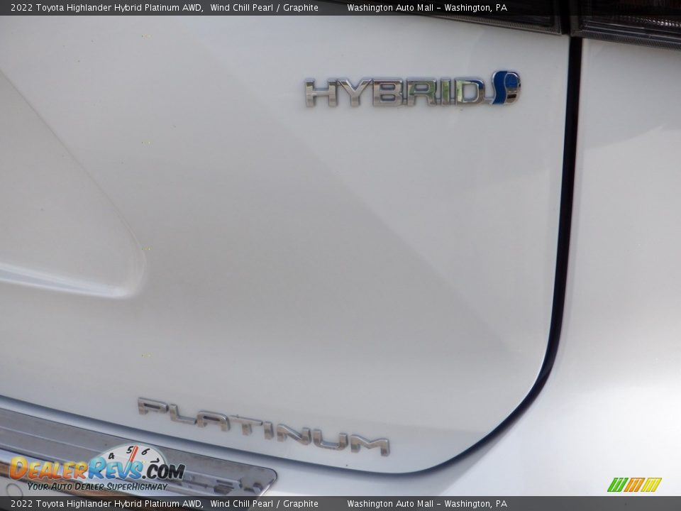 2022 Toyota Highlander Hybrid Platinum AWD Wind Chill Pearl / Graphite Photo #22
