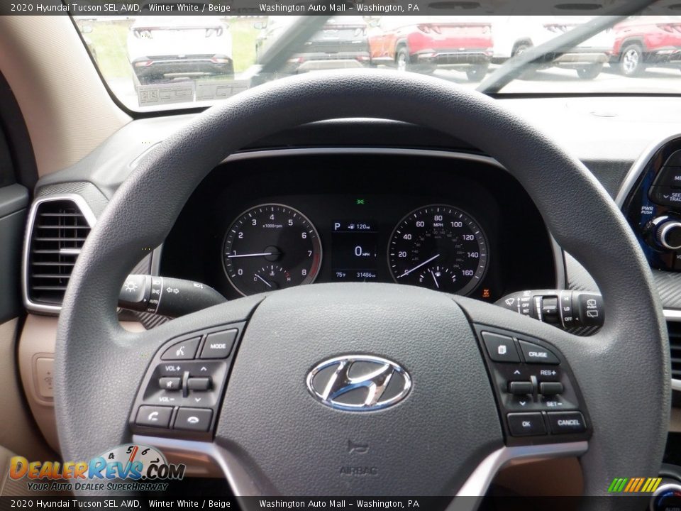 2020 Hyundai Tucson SEL AWD Winter White / Beige Photo #23