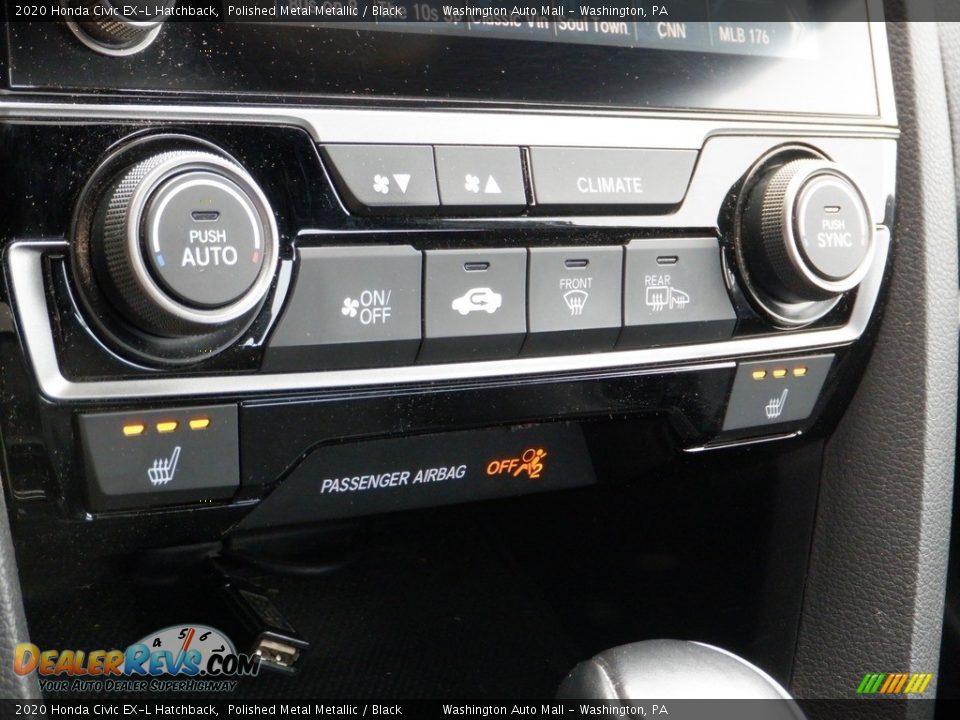 2020 Honda Civic EX-L Hatchback Polished Metal Metallic / Black Photo #22