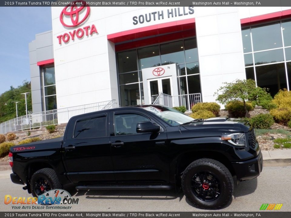 2019 Toyota Tundra TRD Pro CrewMax 4x4 Midnight Black Metallic / TRD Pro Black w/Red Accent Photo #2