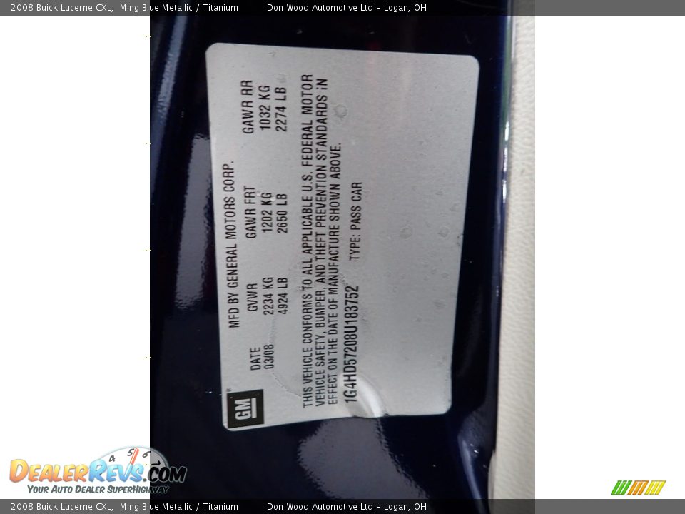 2008 Buick Lucerne CXL Ming Blue Metallic / Titanium Photo #29