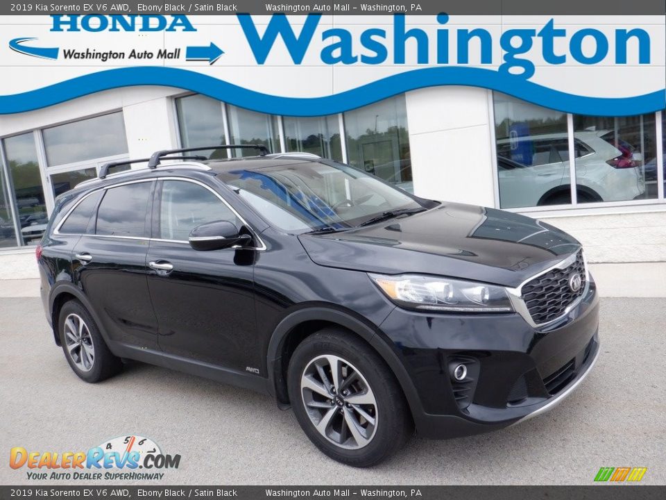 2019 Kia Sorento EX V6 AWD Ebony Black / Satin Black Photo #1