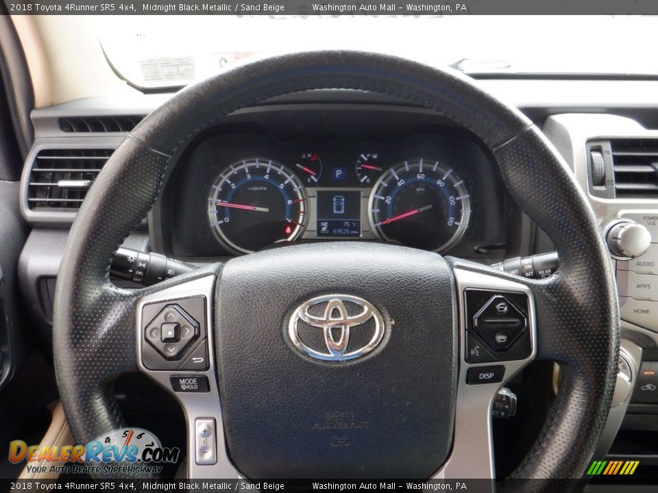 2018 Toyota 4Runner SR5 4x4 Midnight Black Metallic / Sand Beige Photo #23