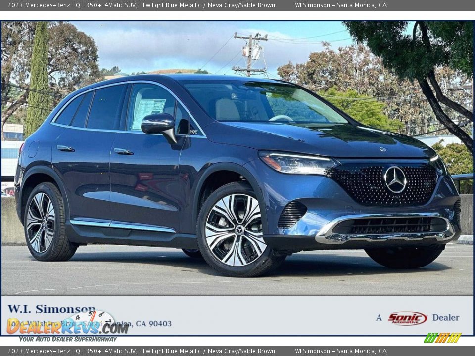 2023 Mercedes-Benz EQE 350+ 4Matic SUV Twilight Blue Metallic / Neva Gray/Sable Brown Photo #1