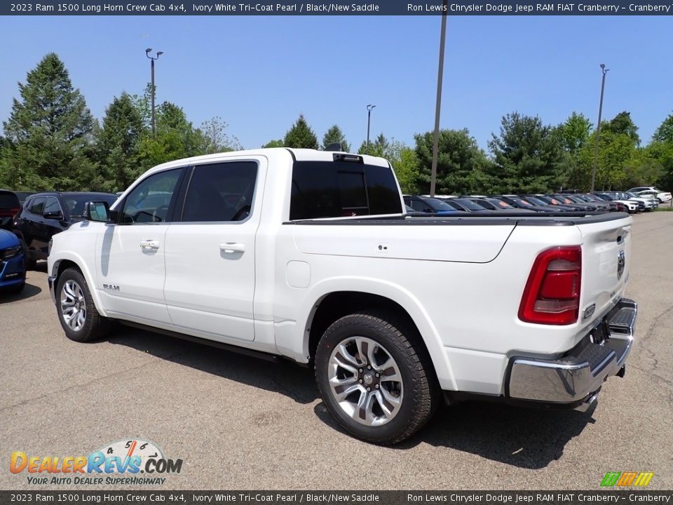 2023 Ram 1500 Long Horn Crew Cab 4x4 Ivory White Tri-Coat Pearl / Black/New Saddle Photo #3