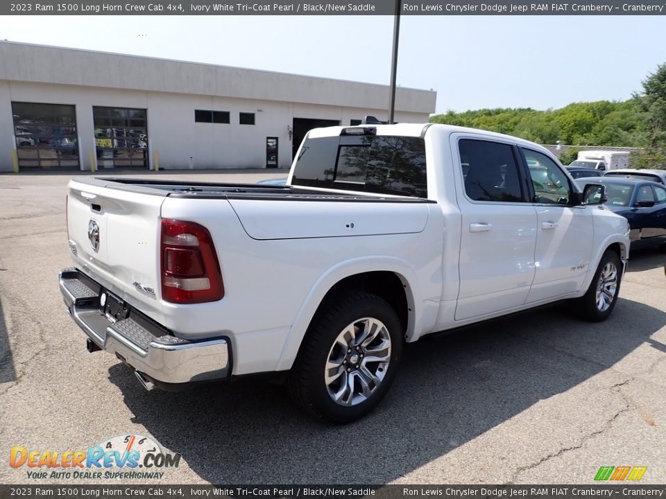 2023 Ram 1500 Long Horn Crew Cab 4x4 Ivory White Tri-Coat Pearl / Black/New Saddle Photo #5