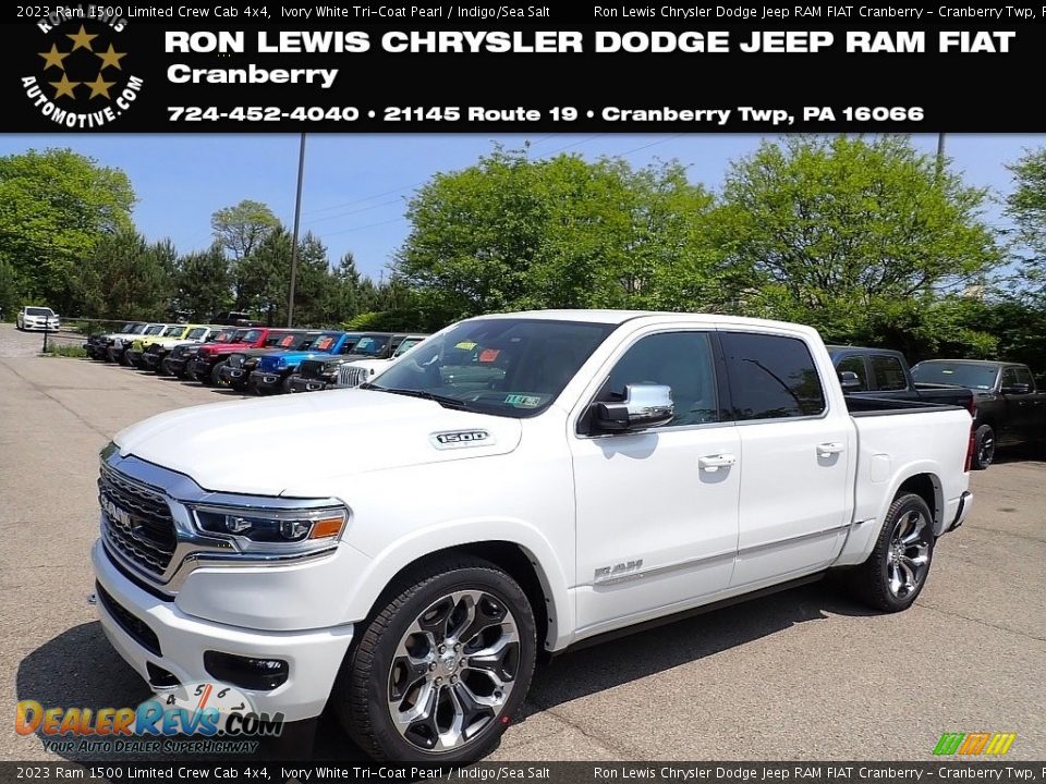 2023 Ram 1500 Limited Crew Cab 4x4 Ivory White Tri-Coat Pearl / Indigo/Sea Salt Photo #1