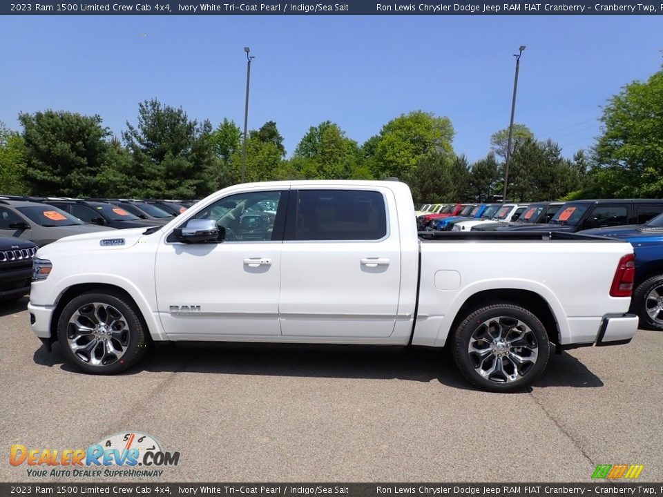 2023 Ram 1500 Limited Crew Cab 4x4 Ivory White Tri-Coat Pearl / Indigo/Sea Salt Photo #2