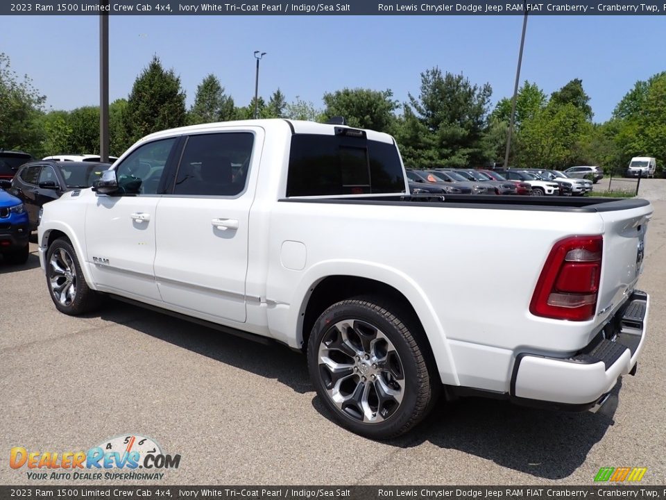 2023 Ram 1500 Limited Crew Cab 4x4 Ivory White Tri-Coat Pearl / Indigo/Sea Salt Photo #3