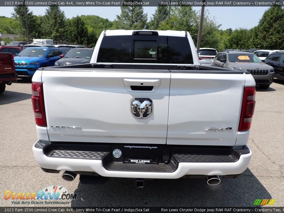 2023 Ram 1500 Limited Crew Cab 4x4 Ivory White Tri-Coat Pearl / Indigo/Sea Salt Photo #4