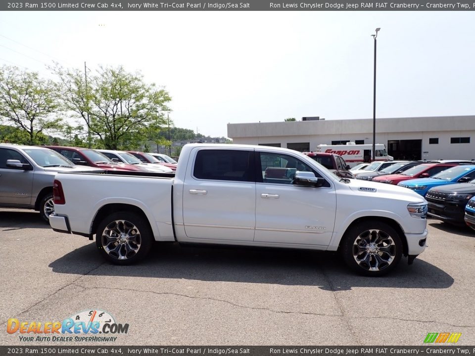 2023 Ram 1500 Limited Crew Cab 4x4 Ivory White Tri-Coat Pearl / Indigo/Sea Salt Photo #6