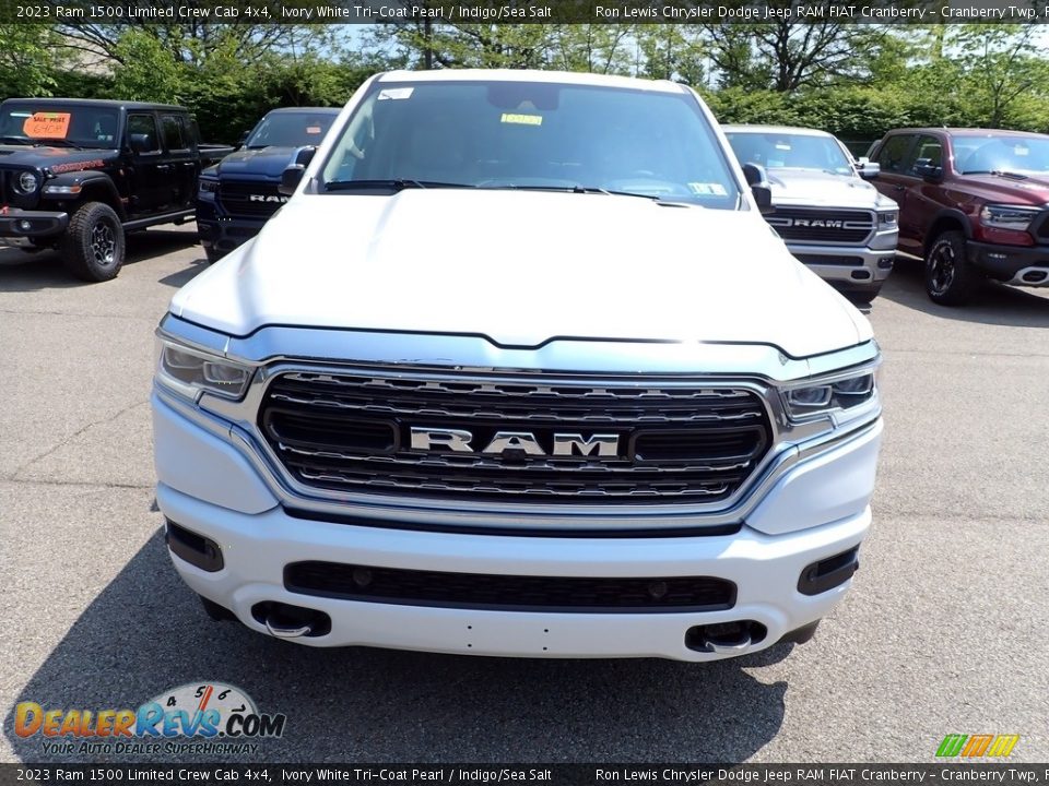 2023 Ram 1500 Limited Crew Cab 4x4 Ivory White Tri-Coat Pearl / Indigo/Sea Salt Photo #8