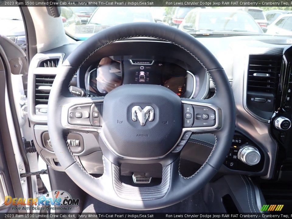 2023 Ram 1500 Limited Crew Cab 4x4 Ivory White Tri-Coat Pearl / Indigo/Sea Salt Photo #19