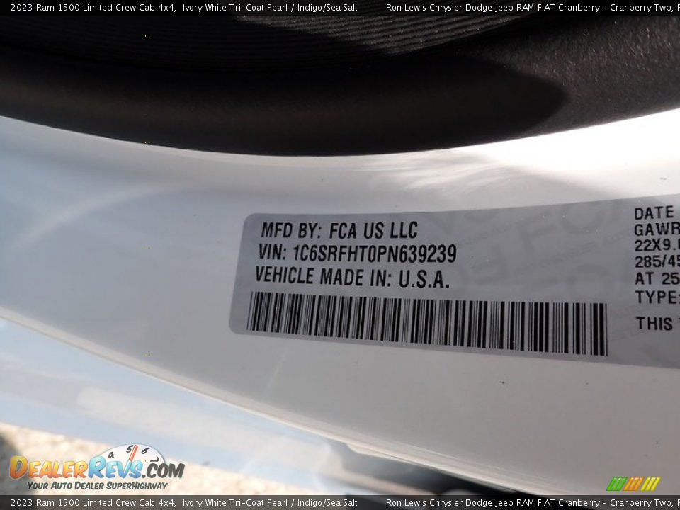 2023 Ram 1500 Limited Crew Cab 4x4 Ivory White Tri-Coat Pearl / Indigo/Sea Salt Photo #20