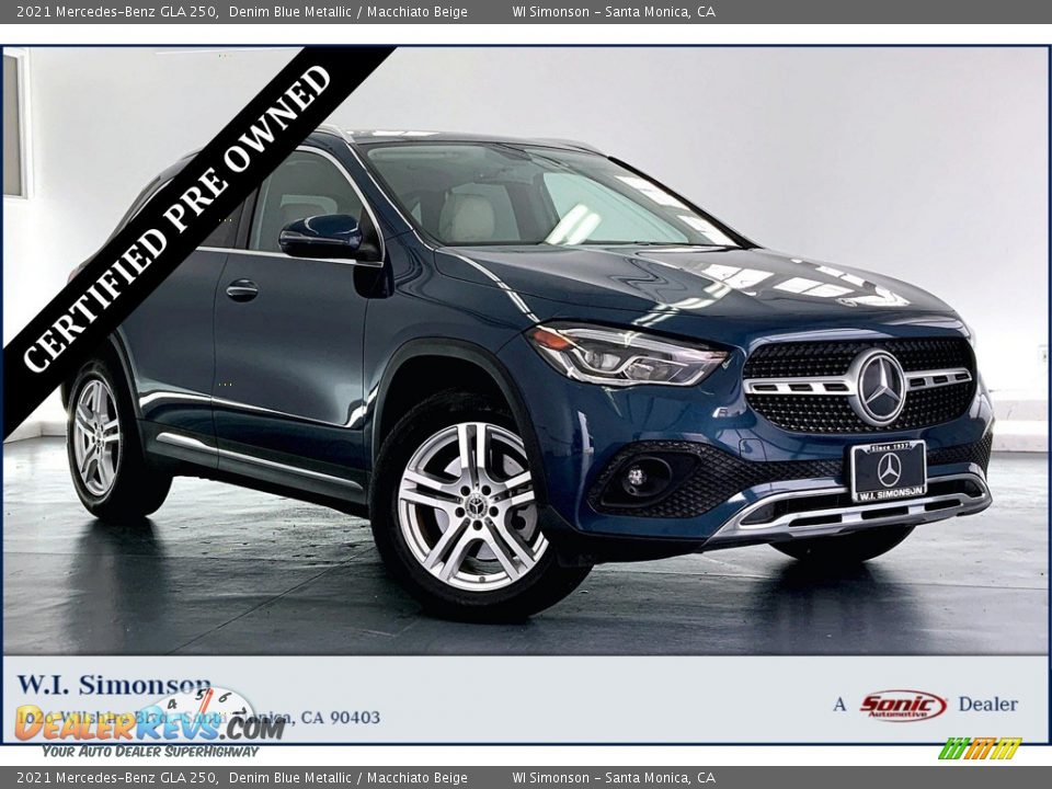 2021 Mercedes-Benz GLA 250 Denim Blue Metallic / Macchiato Beige Photo #1