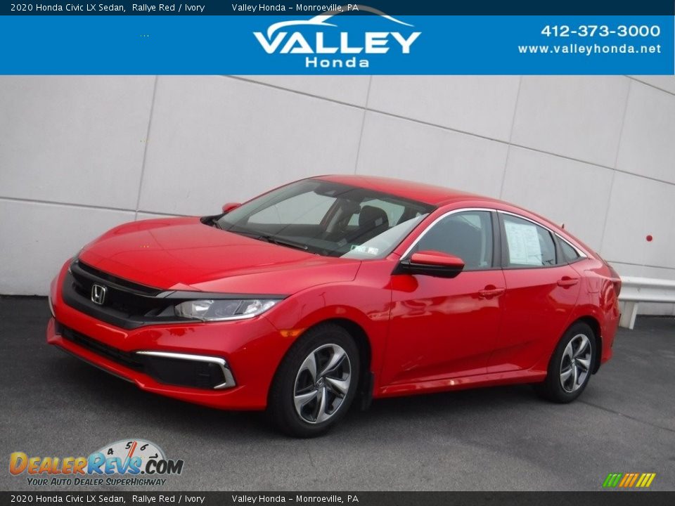 2020 Honda Civic LX Sedan Rallye Red / Ivory Photo #1