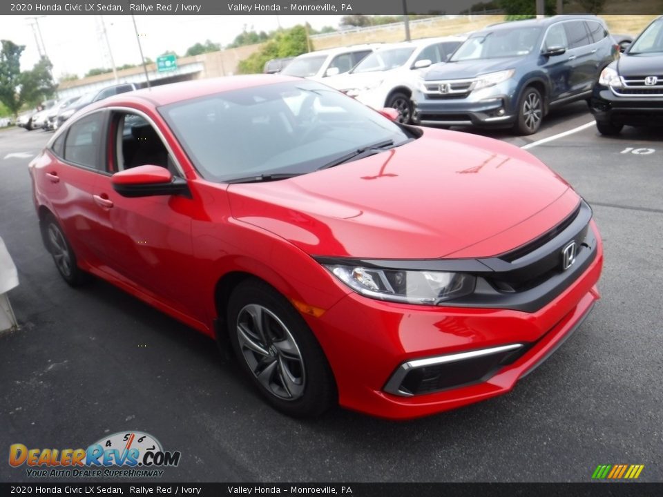 2020 Honda Civic LX Sedan Rallye Red / Ivory Photo #3