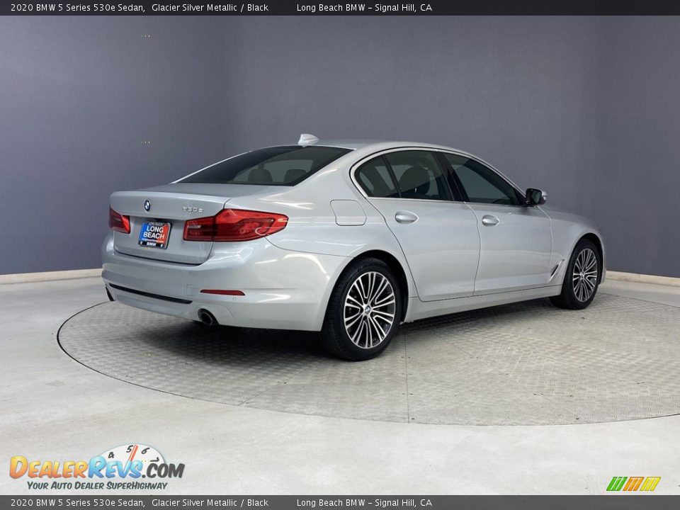 2020 BMW 5 Series 530e Sedan Glacier Silver Metallic / Black Photo #5