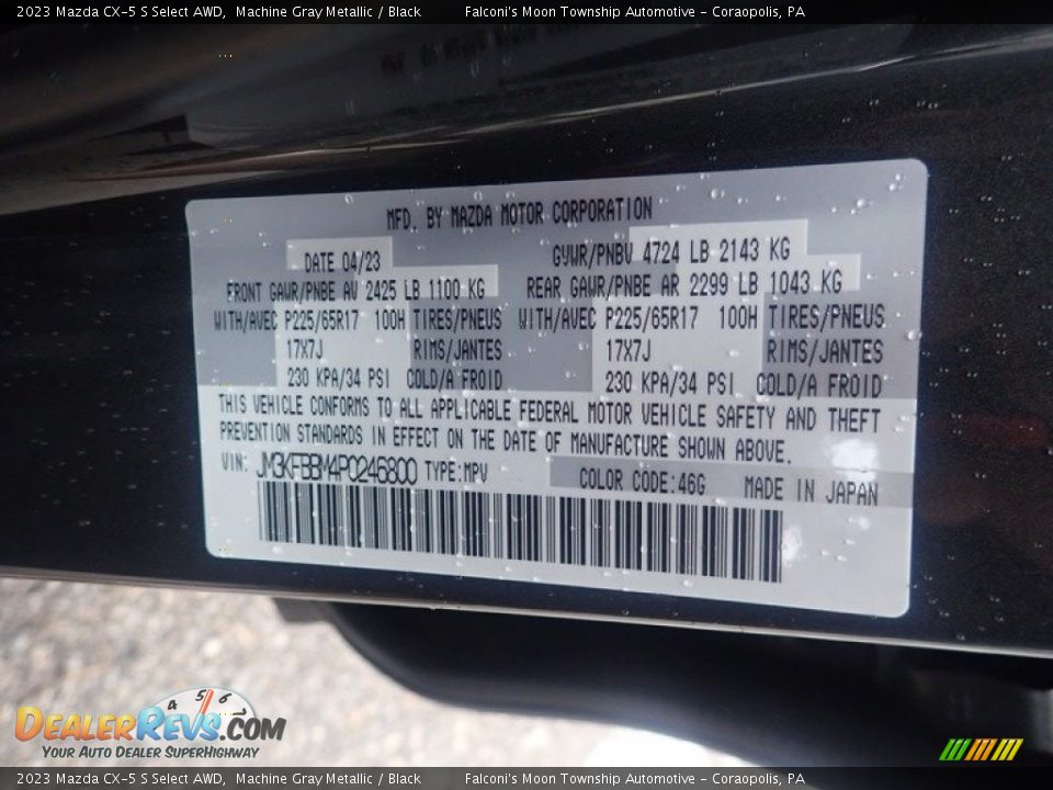 2023 Mazda CX-5 S Select AWD Machine Gray Metallic / Black Photo #18