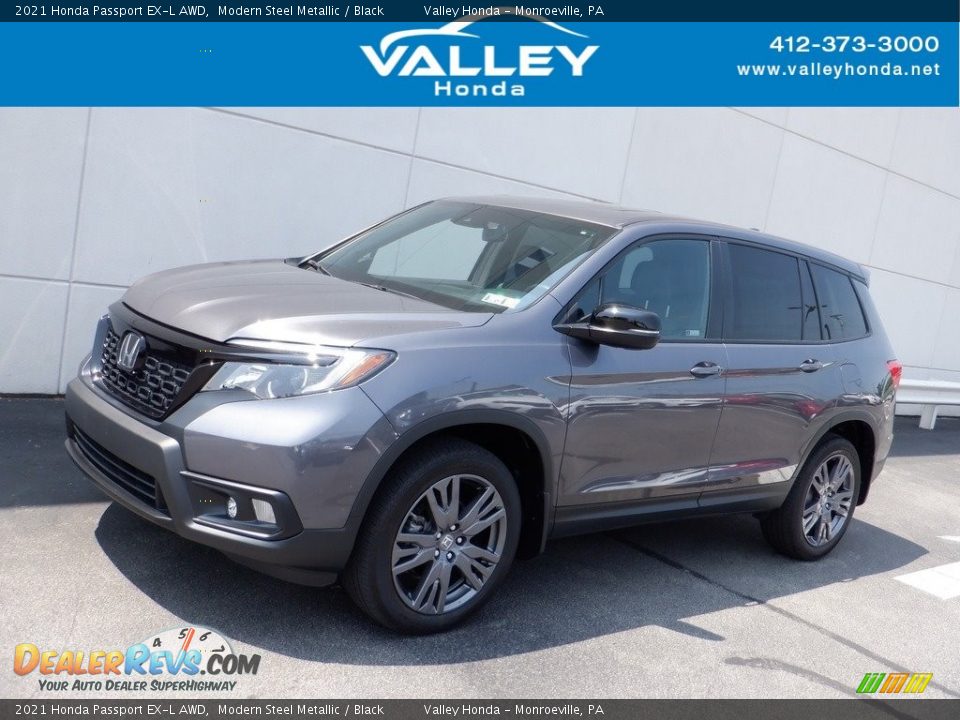 2021 Honda Passport EX-L AWD Modern Steel Metallic / Black Photo #1