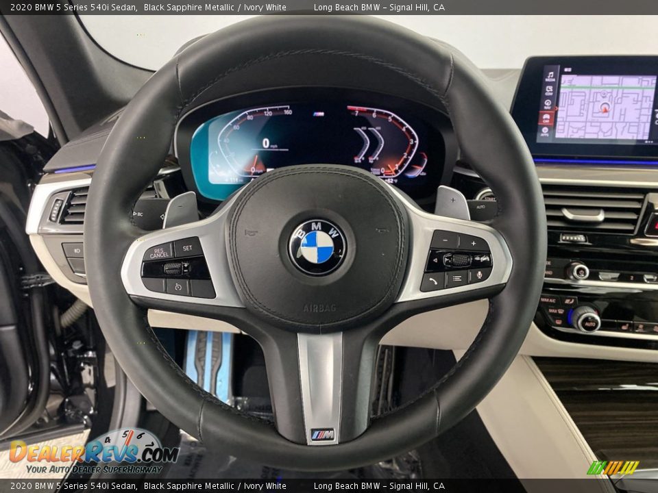 2020 BMW 5 Series 540i Sedan Black Sapphire Metallic / Ivory White Photo #17
