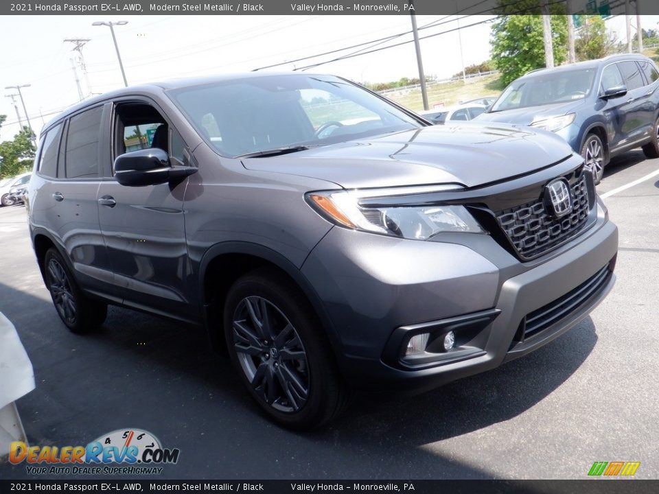 2021 Honda Passport EX-L AWD Modern Steel Metallic / Black Photo #6