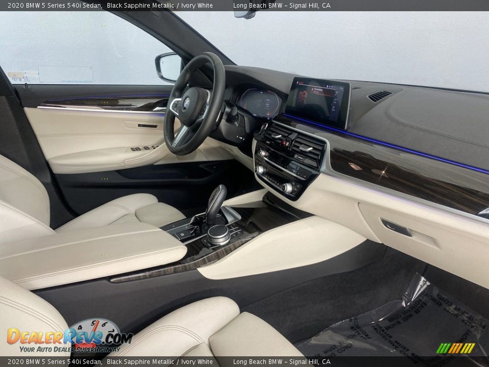 2020 BMW 5 Series 540i Sedan Black Sapphire Metallic / Ivory White Photo #32