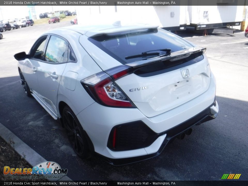 2018 Honda Civic Sport Hatchback White Orchid Pearl / Black/Ivory Photo #6