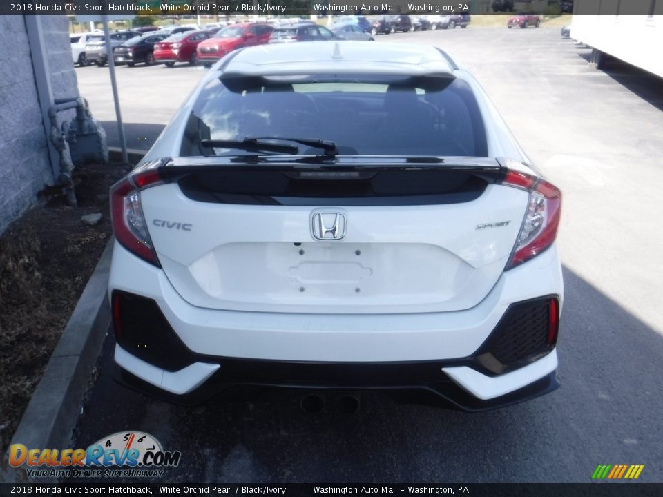 2018 Honda Civic Sport Hatchback White Orchid Pearl / Black/Ivory Photo #7