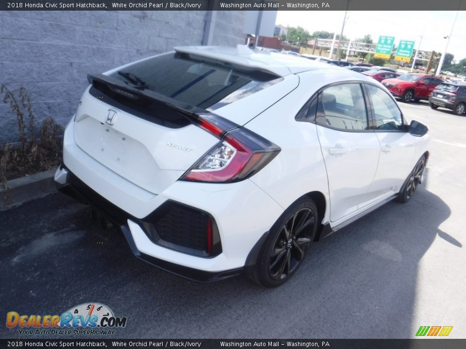 2018 Honda Civic Sport Hatchback White Orchid Pearl / Black/Ivory Photo #8