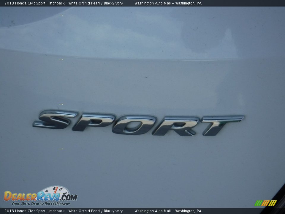 2018 Honda Civic Sport Hatchback White Orchid Pearl / Black/Ivory Photo #9