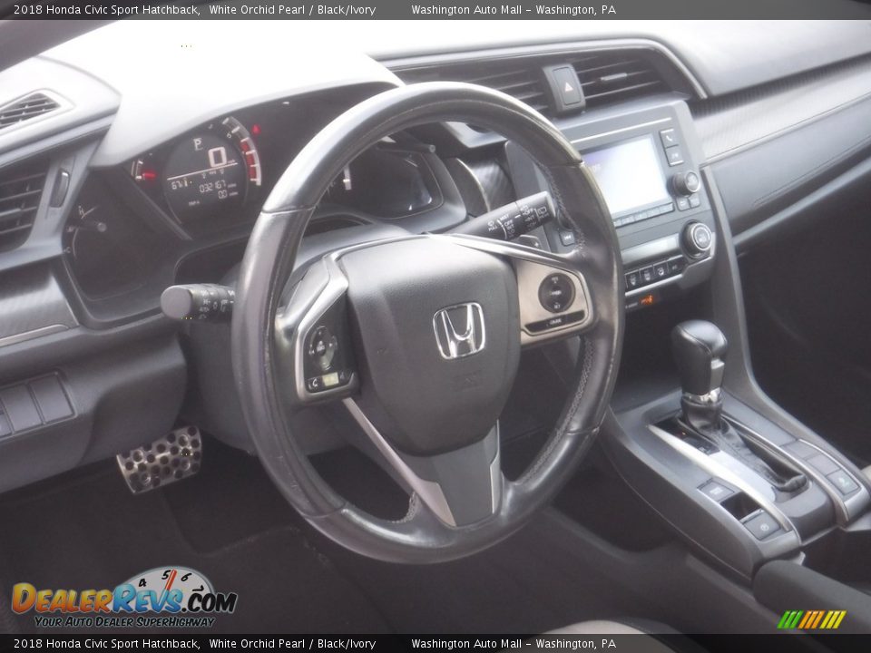 2018 Honda Civic Sport Hatchback White Orchid Pearl / Black/Ivory Photo #10