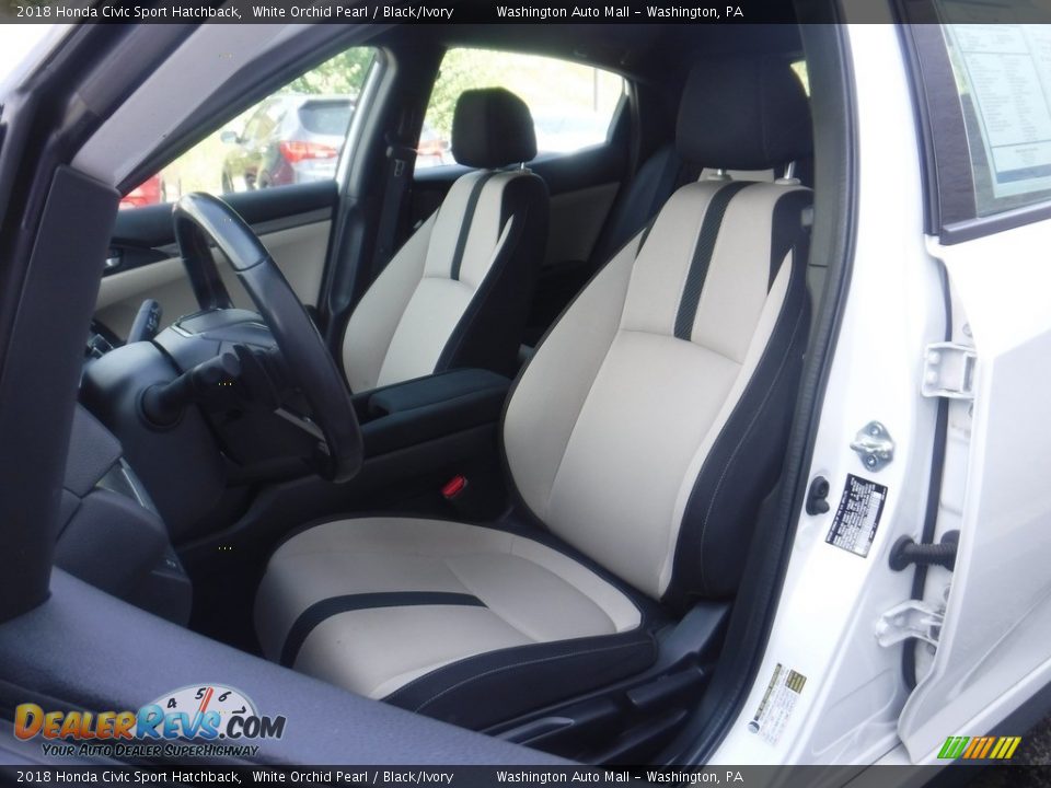 2018 Honda Civic Sport Hatchback White Orchid Pearl / Black/Ivory Photo #11
