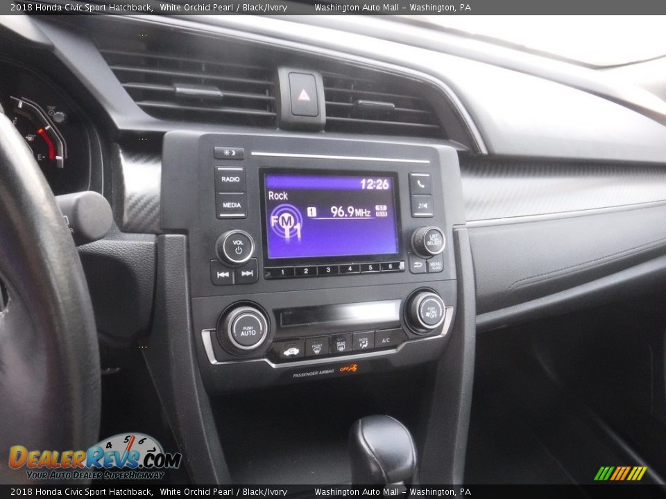 2018 Honda Civic Sport Hatchback White Orchid Pearl / Black/Ivory Photo #16