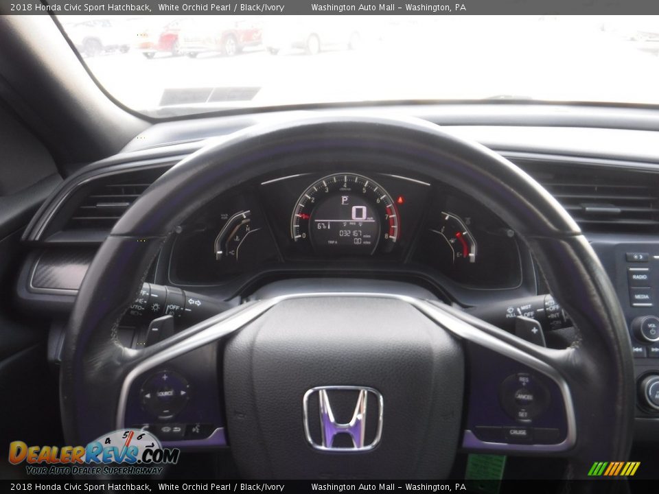2018 Honda Civic Sport Hatchback White Orchid Pearl / Black/Ivory Photo #19