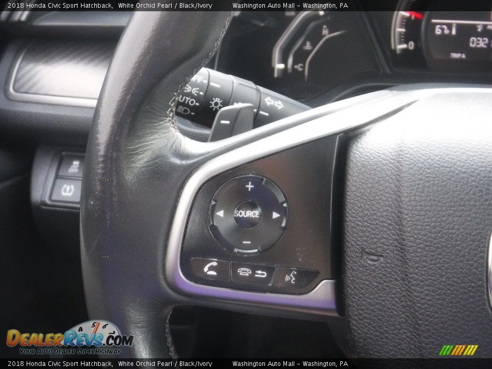 2018 Honda Civic Sport Hatchback White Orchid Pearl / Black/Ivory Photo #20