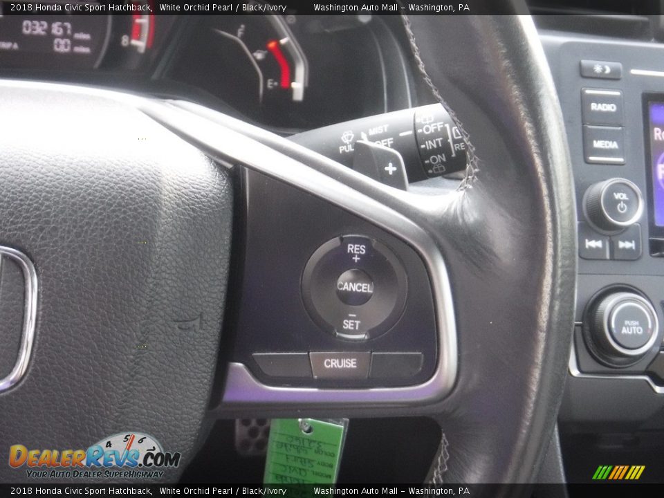 2018 Honda Civic Sport Hatchback White Orchid Pearl / Black/Ivory Photo #21